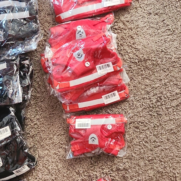 Pet harness with leash Red or Black All Sizes with Reflectors New - Picture 5 of 10